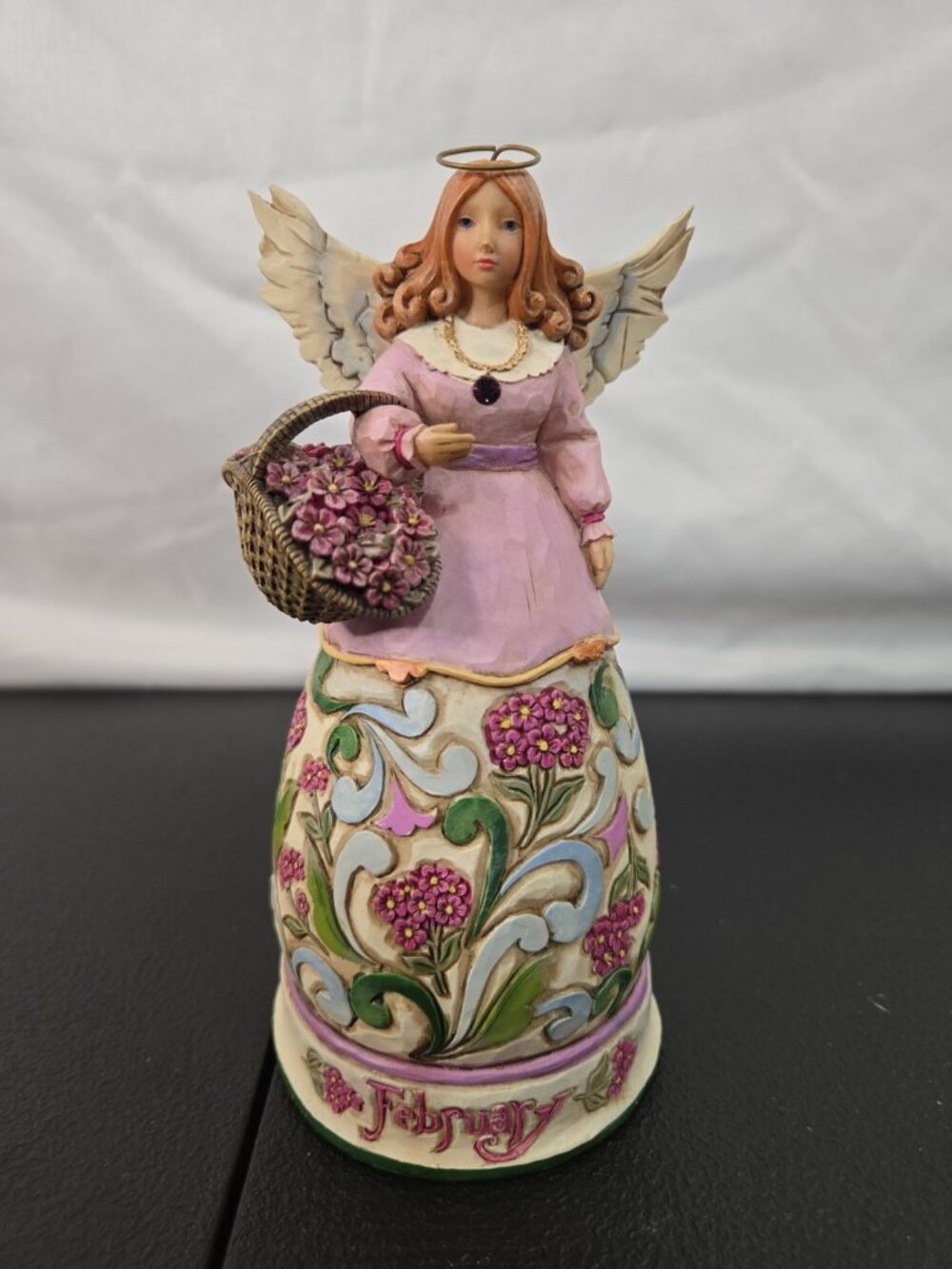 Jim Shore Angel Figurine Violets Amethyst Heartwood Creek 4012551 February 2008